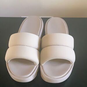 Reebok Cardi B Cream Slide Sandals